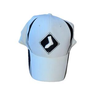Nike Team White Sox Hat MLB Sock Logo Diamond Cap White Black Gray L/XL 2010